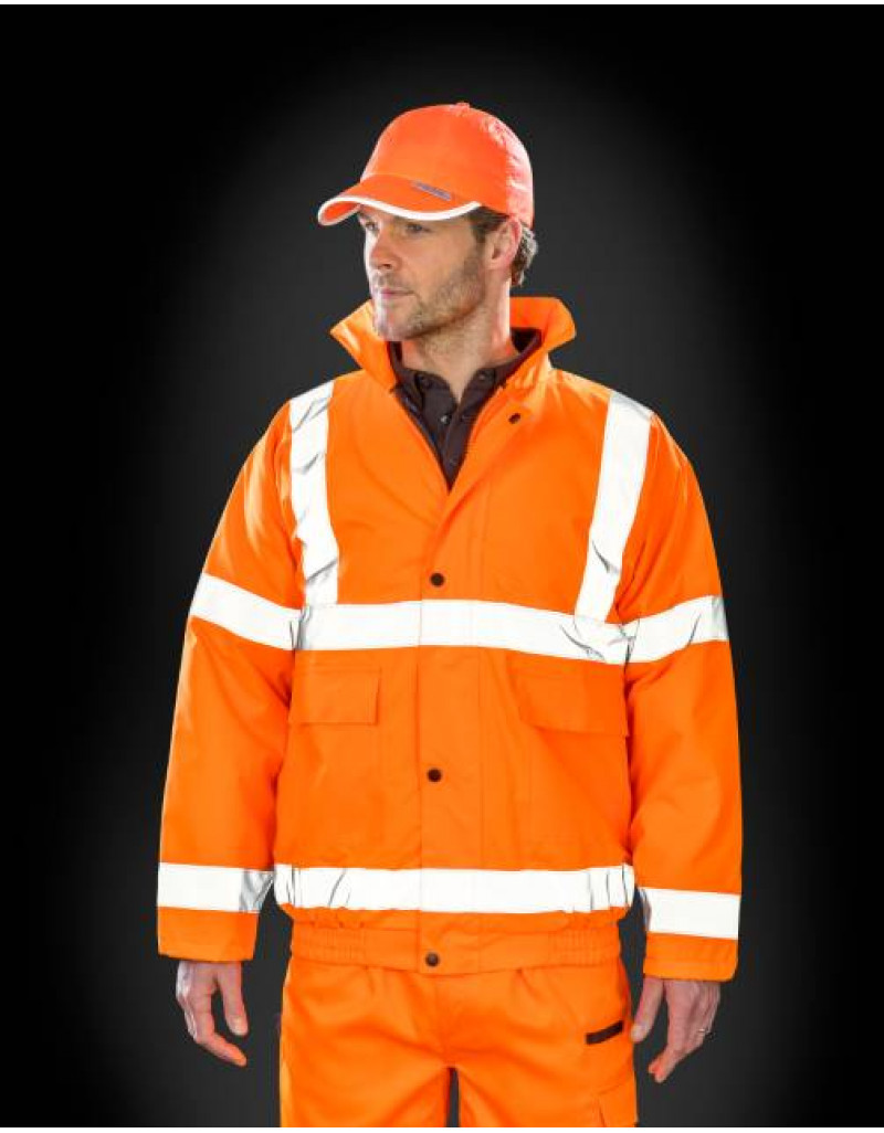 Jachetă de lucru fosforescentă în stil bluson de iarnă